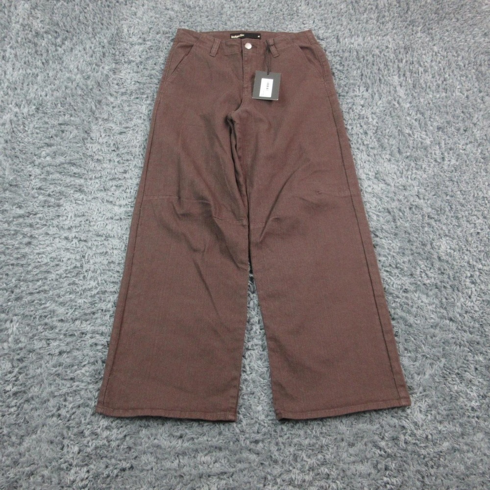 Indigo Six Jeans Womens 4 Brown Denim Seamed Wide Leg 29x29* Original Tags